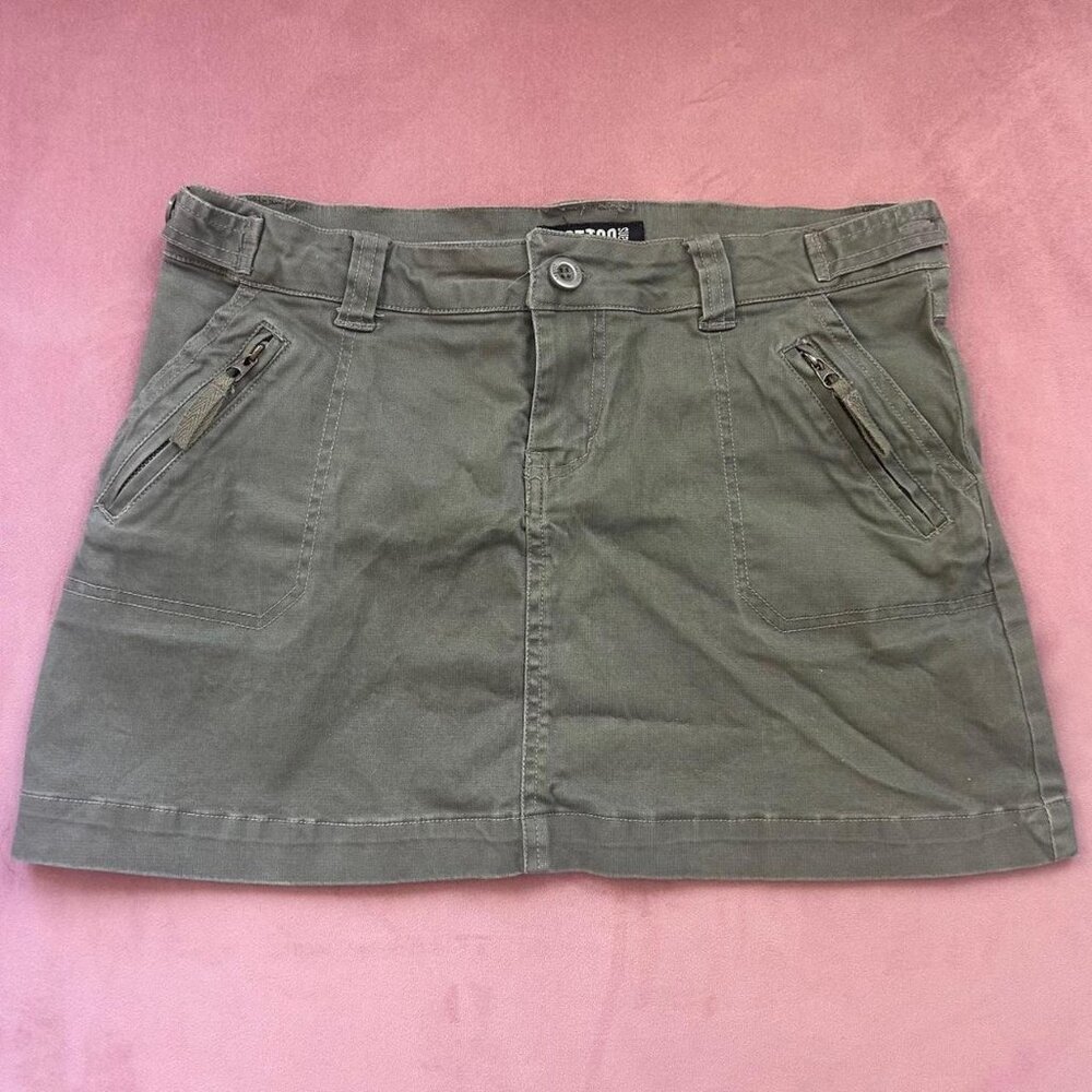 Y2K Green Cargo Mini Skirt